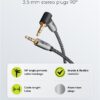 Cablu audio stereo 1m textil impletit Jack 3.5 mm - 3.5 mm 90 grade tata-tata aurit Goobay 65278 - imagine 3