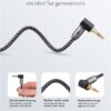Cablu audio stereo 1m textil impletit Jack 3.5 mm - 3.5 mm 90 grade tata-tata aurit Goobay 65278 - imagine 5