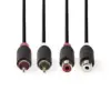 Cablu audio stereo 2x RCA tata - 2x RCA mama 2m antaracit Nedis - imagine 2