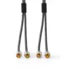 Cablu audio stereo 2x RCA tata - 2x RCA tata 1m gri Nedis - imagine 2