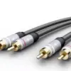Cablu audio stereo 2x RCA tata - 2x RCA tata 3m dublu ecranat Goobay Plus