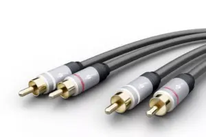 Cablu audio stereo 2x RCA tata - 2x RCA tata 3m dublu ecranat Goobay Plus
