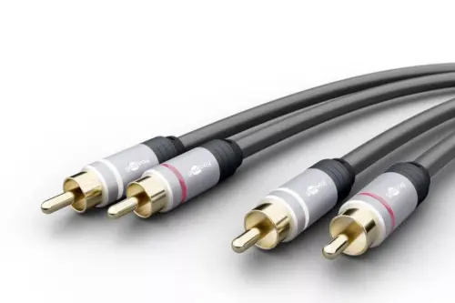 Cablu audio stereo 2x RCA tata - 2x RCA tata 3m dublu ecranat Goobay Plus