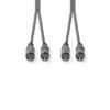 Cablu audio stereo 2x RCA tata - 2x RCA tata 5m gri Nedis - imagine 2