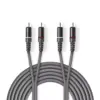 Cablu audio stereo 2x RCA tata - 2x RCA tata 5m gri Nedis