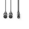 Cablu audio Stereo 2x XLR 3 Pini tata - Jack 3.5 mm tata 3m gri Nedis - imagine 2