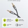 Cablu audio stereo AUX Jack 3.5 mm tata-tata 1m premium extrem de flexibil textil negru Goobay Plus 65273 - imagine 3
