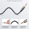 Cablu audio stereo AUX Jack 3.5 mm tata-tata 1m premium extrem de flexibil textil negru Goobay Plus 65273 - imagine 4