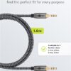Cablu audio stereo AUX Jack 3.5 mm tata-tata 1m premium extrem de flexibil textil negru Goobay Plus 65273 - imagine 5