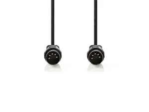 Cablu audio stereo DIN 5p tata - 5p DIN tata 3m negru Nedis CAGL20000BK30