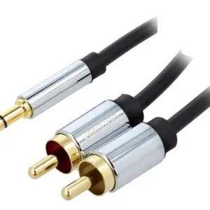 Cablu audio STEREO 2x RCA 0.2m tata-tata dublu ecranat OFC Goobay