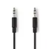 Cablu audio stereo Jack 3.5 mm tata - 3.5 mm tata 1m spiralat negru Nedis