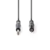 Cablu audio stereo Jack 6.35 mm Tata - 3.5 mm Tata 1.5m gri Nedis - imagine 2