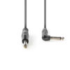 Cablu audio stereo Jack 6.35 mm tata - 6.35 mm tata cotit 3m gri Nedis - imagine 2