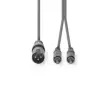 Cablu audio stereo XLR 3-Pin tata - 2x RCA tata 1.5m gri NEDIS - imagine 2