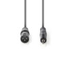 Cablu audio XLR 3-Pin tata - 3.5mm Jack tata 3m gri Nedis - imagine 2