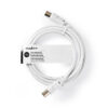 Cablu coaxial antena IEC tata - IEC mama 1.5m dublu ecranat alb Nedis CSGL40000WT15 - imagine 3
