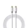 Cablu coaxial Nedis F tata - F tata 2m alb cupru dublu izolat