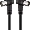 Cablu coaxial tata-mama 1.5m negru conectorI cotitI Goobay