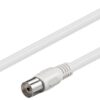 Cablu COAXIAL TV antena 1m mama-tata 75 ohm clasa A 85DB Dublu ecranat CCS alb 66612 Goobay