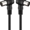 Cablu conexiune antena 2.5m negru conector cotit Goobay