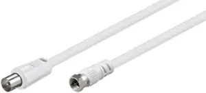 Cablu conexiune antena /SAT 5m F tata - Coaxial tata alb Goobay