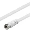 Cablu conexiune antena/ Satelit 2.5m F tata - Coaxial tata alb Goobay