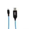 Cablu date incarcare Lightning 1m 2.4A Well flux lumina albastra - imagine 2