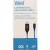 Cablu date incarcare Lightning 1m 2.4A Well flux lumina albastra - imagine 3