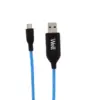 Cablu date incarcare micro USB 1m 2.1A Well flux de lumina albastra - imagine 2