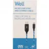 Cablu date incarcare micro USB 1m 2.1A Well flux de lumina albastra - imagine 3