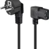 Cablu de alimentare cu IEC 90 grade pe ambele capete 5m negru 3x1mm2 pentru PC /monitor /proiector /dispozitive cu conector C14 - imagine 2