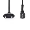 Cablu de alimentare Euro tata - 2 Pini IEC-320-C7 cotit 2m Nedis - imagine 2