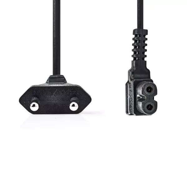 Cablu de alimentare Euro tata - 2 Pini IEC-320-C7 cotit 2m Nedis - imagine 2