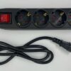Cablu de alimentare IEC320-14 tata - 4x SCHUKO mama 1m 3x1.5mm2 16A conductor cupru