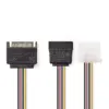 Cablu de alimentare intern SATA 15-pin tata - Molex mama + SATA 15-pin mama 0.15m Nedis