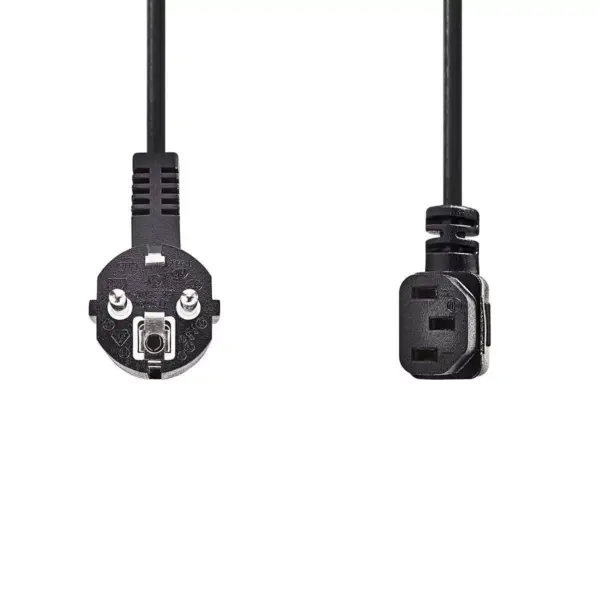 Cablu de alimentare PC 10m cotit Schuko tata cotit - IEC-320-C13 90grade negru Nedis - imagine 2
