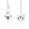 Cablu de alimentare PC Schuko tata cotit - IEC-320-C13 5m alb Nedis - imagine 2