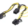 Cablu de alimentare PCI-E 6pin mama - PCI-E 8pin mama x2 0.15m pentru placa video AKYGA AK-CA-55