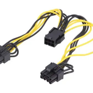 Cablu de alimentare PCI-E 6pin mama - PCI-E 8pin mama x2 0.15m pentru placa video AKYGA AK-CA-55