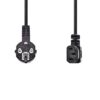 Cablu de alimentare Schuko tata cotit - IEC- 320-C13 cotit 10m 3x1mm2 cupru negru Nedis CEGL10020BK100 - imagine 2
