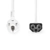 Cablu de alimentare Schuko tata cotit - IEC-320-C5 2m 3x0.75mm2 10A alb Nedis - imagine 2