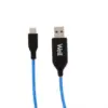 Cablu de date incarcare USB Type C 1m 3A Well cu flux lumina albastra - imagine 2