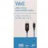 Cablu de date incarcare USB Type C 1m 3A Well cu flux lumina albastra - imagine 3