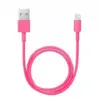 Cablu de date pentru iPhone 5 iPhone 6 invelis textil diferite culori 1m Delight - imagine 5