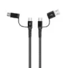 Cablu de date si incarcare 4in1 1m 3A Well negru