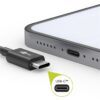 Cablu de date si incarcare USB type C 1m 3A gri/argintiu textil flexibil Goobay 49296 - imagine 6