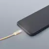 Cablu de date si incarcare USB Type C cu lumina LED auriu 1m Delight - imagine 2