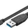 Cablu de incarcare si sincronizare USB 3.0 - USB TYPE C 2m 3A 15W negru Goobay