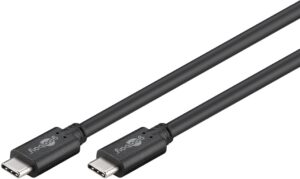 Cablu de incarcare si sincronizare USB type C 1m 3.2 Gen1 PD 60W tata-tata negru Goobay